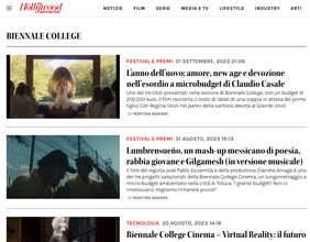 The Hollywood Reporter Roma dedicates a special section of its website on the Biennale College Cinema.